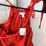 Maurice's NWT Smocked Waist Shark Bite Halter Neck Midi Dress Red Sundress XS Photo 7