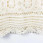 CELINA YANG DESIGNS Cream Knit Lace Long Sleeves Ramie Cotton Blend Top Medium Photo 4