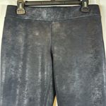 Free People  Faux Leather Ankle Zip Leggings Pull On Black Pants Size Small EUC Photo 1
