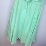 Free People  Flutter Away Green Stripe Ruffle‎ Dress Size S Photo 9
