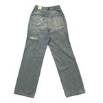 Wax Jean Y2K Wide Leg Distressed Shredded Light Blue High Waist Jeans Sz M Photo 4