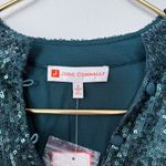 Jude Connally Delia Sequins Dress Palace Green Bell Sleeves Shift Size Small New Photo 6