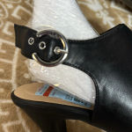 Alfani  Womens Black Padded Step Flex Peep Toe Stacked Heel Buckle Bootie 9.5 Photo 5