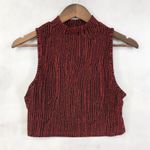 Madden NYC Women Sleeveless Crop Top Small Y2K Club McBling Glitter Going Out Red Photo 1