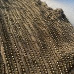 Love Sam ‎ Georgette Beaded Ruffle Dress Stem Green Sleeveless Mini Small Photo 3