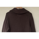 Old Navy VTG Brown Ribbed Zip Up Sweater Women’s Medium Wool Blend Mock Neck Photo 5