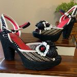 Poetic License Fancy Me Block Platform Heels Black Tan Red White Floral US 6 Photo 1