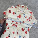 Reformation Women’s Sheila Floral-print Georgette Midi Shirt Dress Ecru Size 2 Photo 12