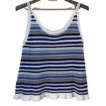 Cotton By Autumn Cashmere Crochet Tank Top Size Medium Blue Photo 1