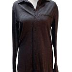 Zella Heathered Black/Gray Button Front Collared Long Sleeve Shirt/Jacket XS Photo 0