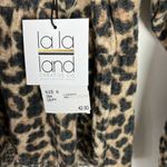 La La Land NWT  Creative Ruffle Hem Top in Stone Leopard Size Small S NEW Photo 7