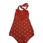Wildfox orange polka dot one piece halter Tie tank top Bodysuit Size S Photo 2