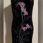 NWT Silver Dragon Black and Purple Crushed Velvet Floral Dress size large Size M Photo 0