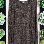 Studio M Brown and White Heathered Long Sleeve Jersey Knit Flowy Blouse Size L Size L Photo 0