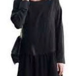 ANINE BING  Classic Black Silk Long‎ Sleeve Dress Size Small EUC Photo 0