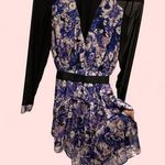 Robert Rodriguez Mermaid whimsigoth silk  luxury lavender black sheer mini dress Photo 1