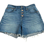 Madewell ‎ High-Rise Denim Boy Shorts Button-Through Edition Size 26 Clanton Wash Photo 0