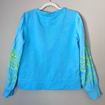 Lilly Pulitzer Alla Embroidered Eyelet Puff Sleeve Sweatshirt Horizon Blue Photo 5