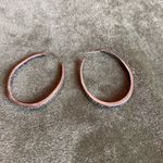 Coldwater Creek #400  Pewter Carved Hoops Photo 4