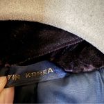 RARE VTG 80s Embellished Blue Black Gold Crazy Coat Jacket Women's Velvet M Size M Photo 6