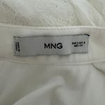 Mango MNG Lace Godet Dress Sleeveless High Neck Stretch Knit Gown White EUC 4 Photo 4