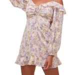 ASTR New  The Label Anastasia Floral Print Cut Out Mini Dress Size Medium Photo 0