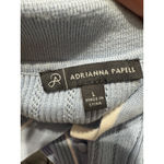 Adrianna Papell  Knit Polo Shirt Size L Light Blue Short Sleeve Button Neck Photo 4
