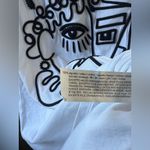 ZARA  white T-Shirt with Abstract Face Design Photo 3