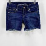American Eagle  Blue Mid Rise Distressed Denim Shorts Photo 6