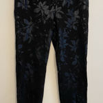 Soft Surroundings  Women Size Small‎ Stretch Black Metallic Floral Cropped Pants Photo 0