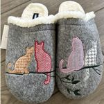 LANDS' END 4 CATS Cork Bottom Mule Gray Slippers House Shoes Women’s Size 10 Photo 0