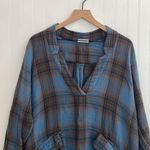 Free People x CP Shades Check Mate Double Cloth Plaid Campfire Tunic Dress S Photo 3