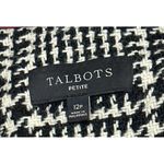 Talbots  Ladies Black/White Business Wool Blend Button Pea Coat Size 12 Petite Photo 4