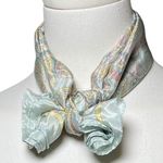 Vintage Pastel Paisley Scarf 27" Square Satin Acetate DUROTEST Mod Neck Wrap Green Photo 5