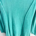 Reba Women’s Turquoise Knit Sweater – Medium – Crochet Neckline, Blue Photo 2