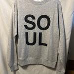 NWT Soul By SoulCycle Unisex Sam Classic Crew Neck Sweatshirt Soul Logo Small Gray Photo 0