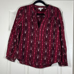 Lucky Brand Women’s Western Style Aztec Print Long Sleeve Top Size Small Photo 0