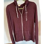 Hollister  Full Zip Hoodie Women's Size Medium Burgundy Casual Lightweight Jacket Photo 0