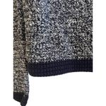 Boden Cotton Heavyknit Marled Textured Cropped Jacket Size 6 Navy Blue White Photo 4