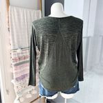 Rag and Bone  Green Crewneck Long Sleeve Oversized Pullover Tee Women’s Size Small Photo 3