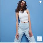 J.Crew  White Cutaway Crop Tank Form Knit High-Neck Size Medium Photo 5