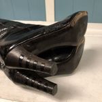 Salvatore Ferragamo Women Sz 7.5 Black Patent Leather Tall Knee High Heel Boot Photo 9