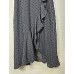 Monteau  Womens‎ Dress Sz S Faux Wrap Swiss Dot Flutter Sleeve Ruffle Black Midi Photo 4