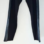 Umgee Black Faux Leather Side Stripe Pull On Elastic Waist High Rise Leggings Photo 3