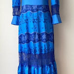 Prairie sz S‎ blue boho maxi long sleeve lace dress Photo 0