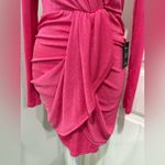 Lulus 🆕  Fuchsia Long Sleeve Wrap Dress Size S Photo 5