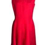 Grace Dresses Linen Blend Knee Length Fit & Flare Tank Dress Red Size 4 Photo 0