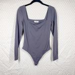 Aritzia ‎ Babaton Dark Grey Contour Seamless Square Neck Bodysuit Photo 1