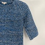 Manoush Blue White Black Crochet Knit Short Sleeve Sweater Size Small Photo 3