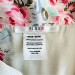 PINK - Victoria's Secret Vintage PINK Floral Button Up Satin Sleeveless Top Cream Pink Lace FLAW Size M Photo 4